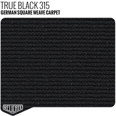 German Square Weave Carpet Remnants True Black - 17" x 71" - Relicate Leather Automotive Interior Upholstery