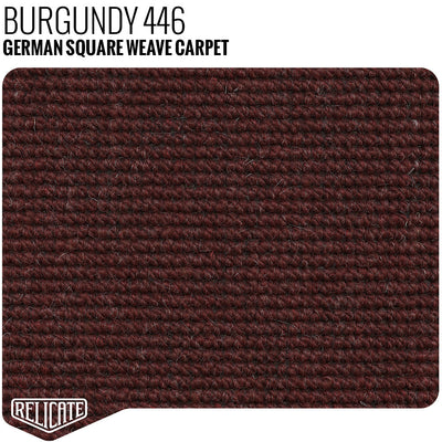 German Square Weave Carpet Remnants Burgundy - 19" x 68" - Relicate Leather Automotive Interior Upholstery