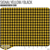 Houndstooth Seat Fabric - Signal Yellow / Black Product / Signal Yellow/Black - Relicate Leather Automotive Interior Upholstery