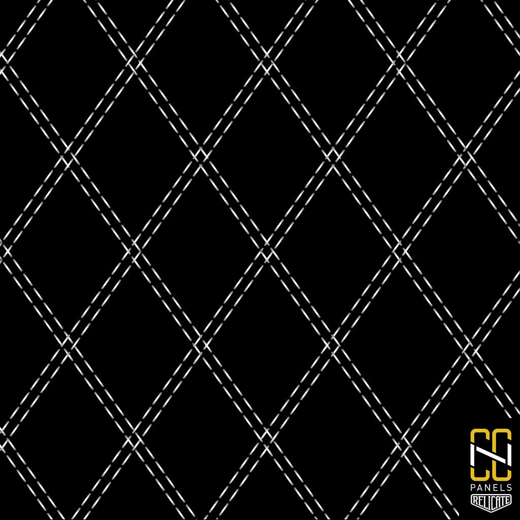 Double Diamond CNC Stitched Panel - Relicate Leather Automotive Interior Upholstery