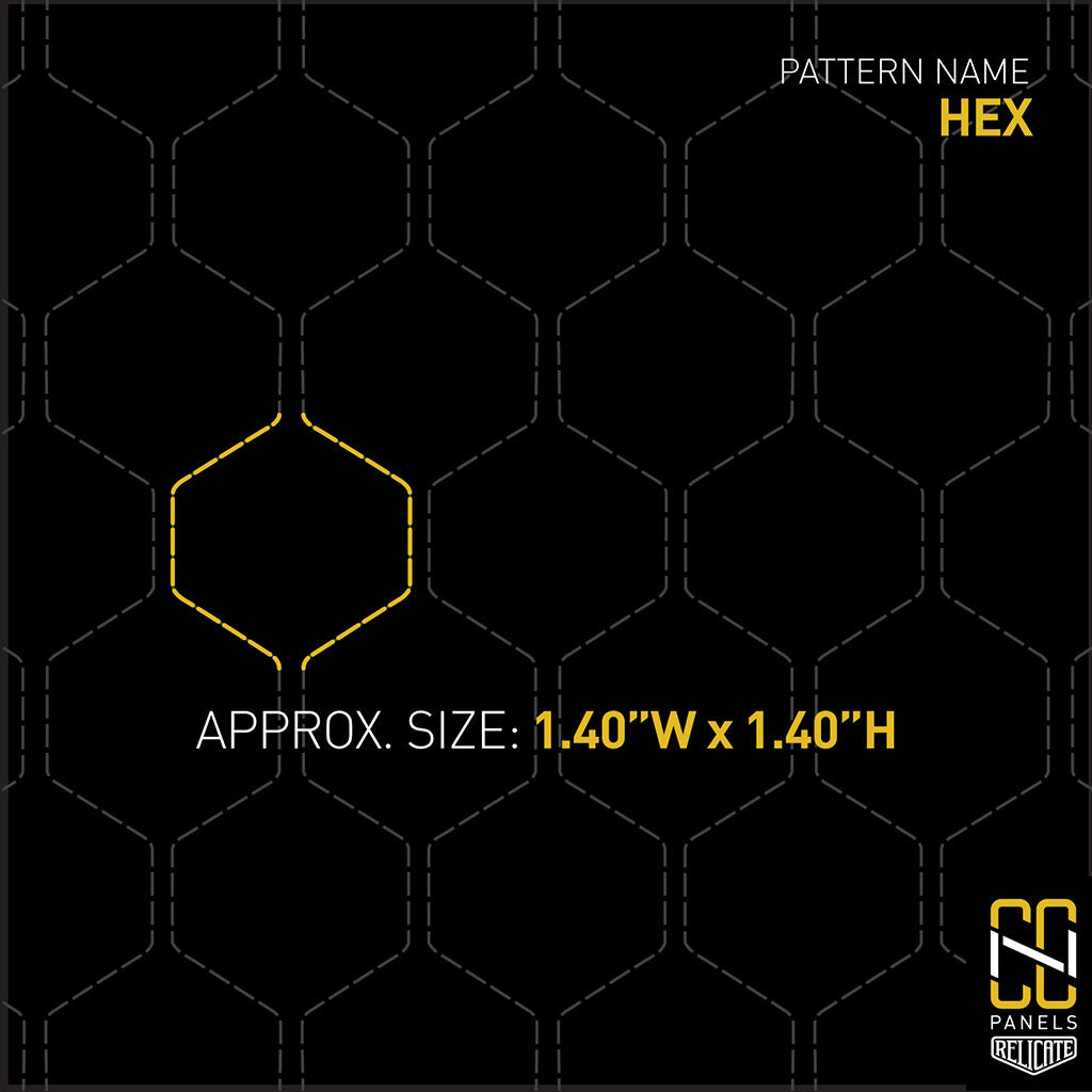 Hex CNC Stitched Panel - Relicate Leather Automotive Interior Upholstery