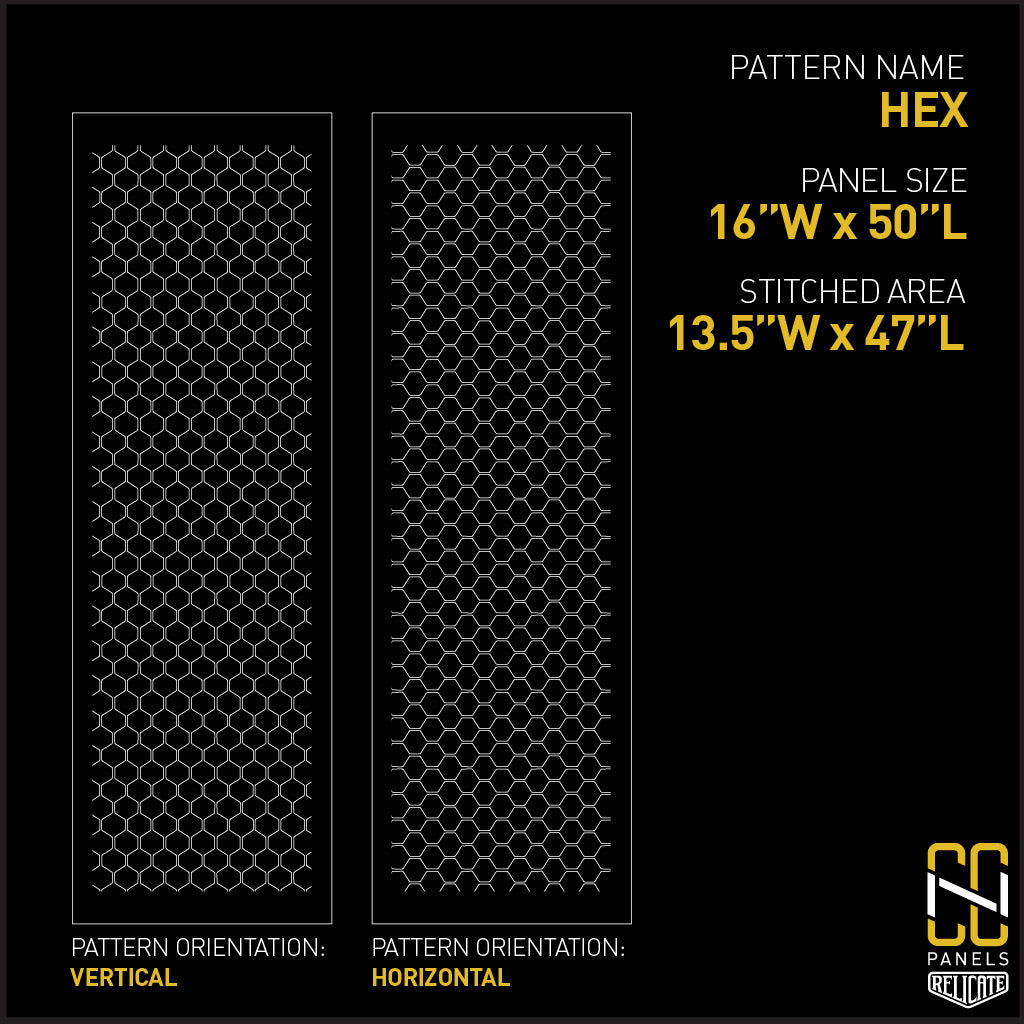 Hex CNC Stitched Panel - Relicate Leather Automotive Interior Upholstery
