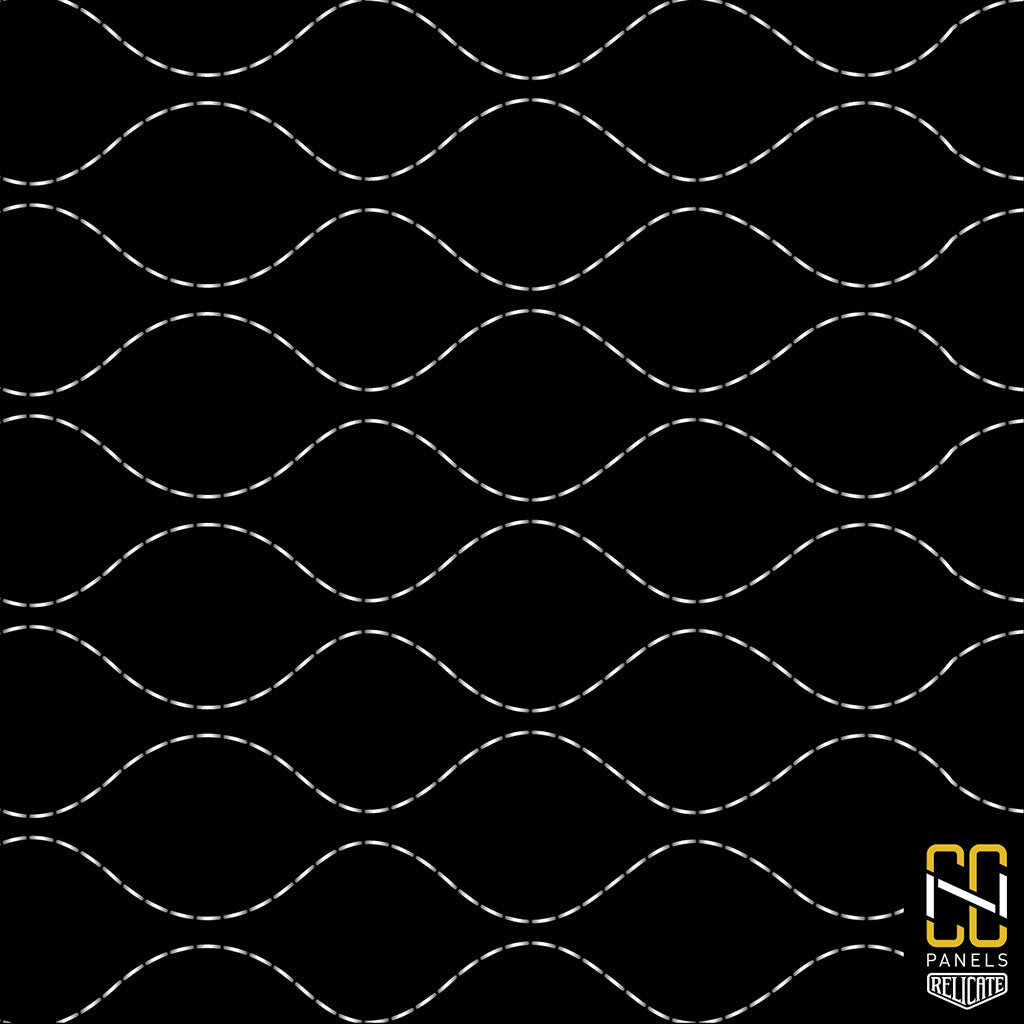 Wave CNC Stitched Panel - Relicate Leather Automotive Interior Upholstery