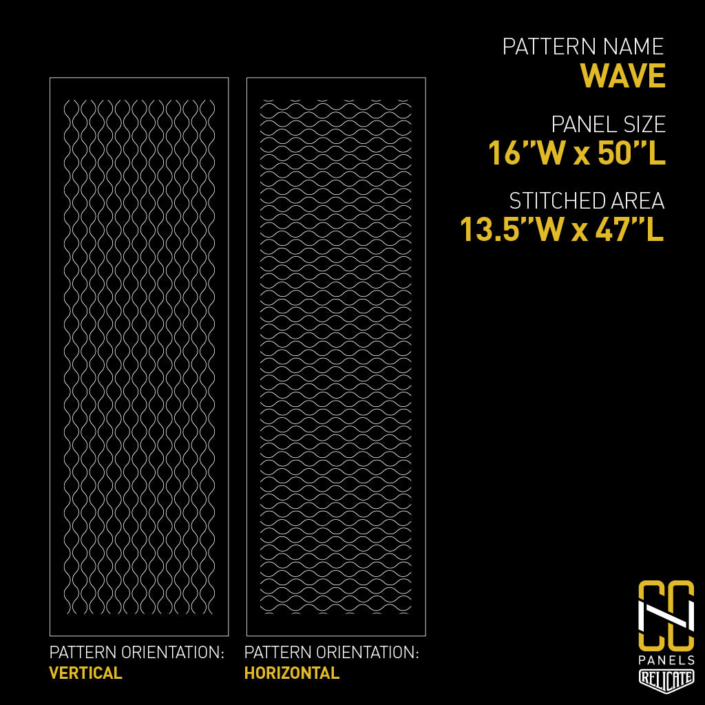Wave CNC Stitched Panel - Relicate Leather Automotive Interior Upholstery