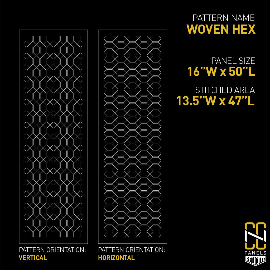 Woven Hex CNC Stitched Panel - Relicate Leather Automotive Interior Upholstery