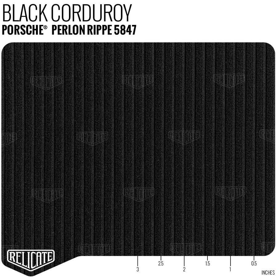 Porsche Corduroy Seat Fabric - Black Product / Black - Relicate Leather Automotive Interior Upholstery