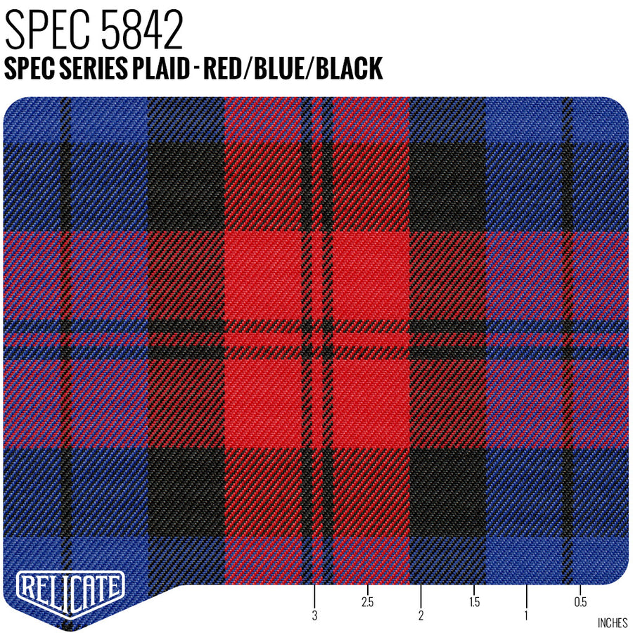 SPEC Series Plaid Fabric - Red / Blue / Black Product / Red/Blue/Black - Relicate Leather Automotive Interior Upholstery