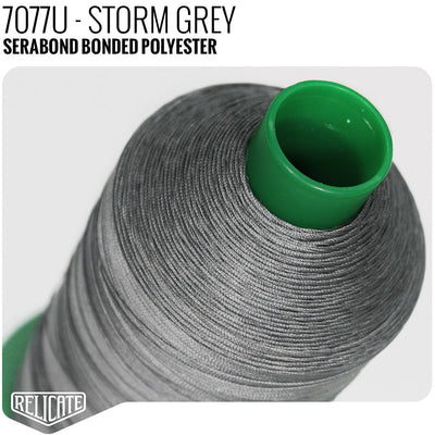 Serabond Bonded Polyester Outdoor Thread - SIZE 20 (TEX 135) Storm Grey - 7077U - Size 20 (TEX 135) - 1LB - Relicate Leather Automotive Interior Upholstery