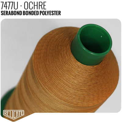 Serabond Bonded Polyester Outdoor Thread - SIZE 30 (TEX 90) Ochre - 7477U - Size 30 (TEX 90) - 8 OZ - Relicate Leather Automotive Interior Upholstery