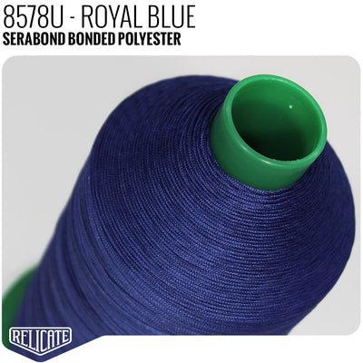 Serabond Bonded Polyester Outdoor Thread - SIZE 30 (TEX 90) Royal Blue - 8578U - Size 30 (TEX 90) - 8 OZ - Relicate Leather Automotive Interior Upholstery
