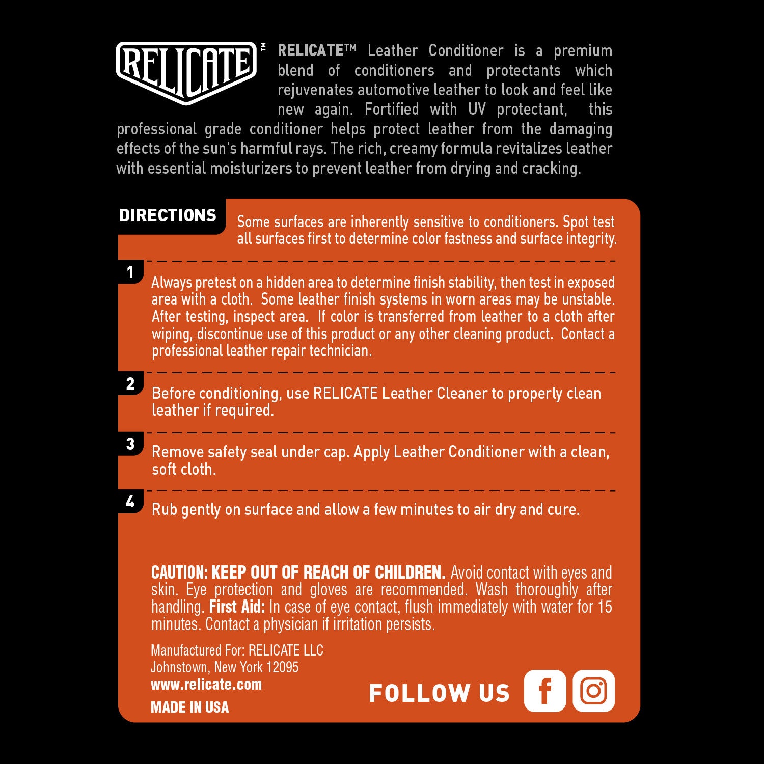 Relicate Leather Conditioner - Relicate Leather Automotive Interior Upholstery