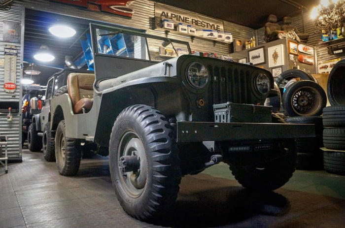1947 Willy's custom leather interior Relicate Distressed and Woven Leather