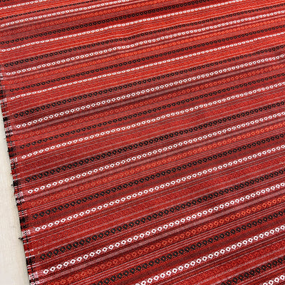 Southwest Style NOS Fabric - Red/White - Relicate Leather Automotive Interior Upholstery