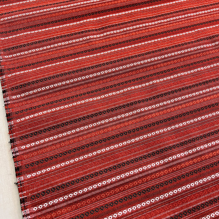 Southwest Style NOS Fabric - Red/White - Relicate Leather Automotive Interior Upholstery