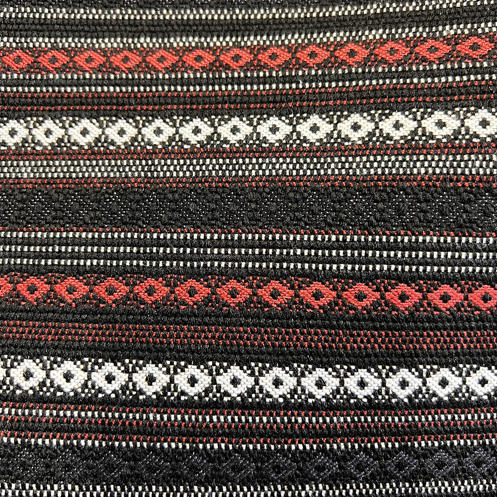 Southwest Style NOS Fabric - Black/Brown/Red/White - Relicate Leather Automotive Interior Upholstery