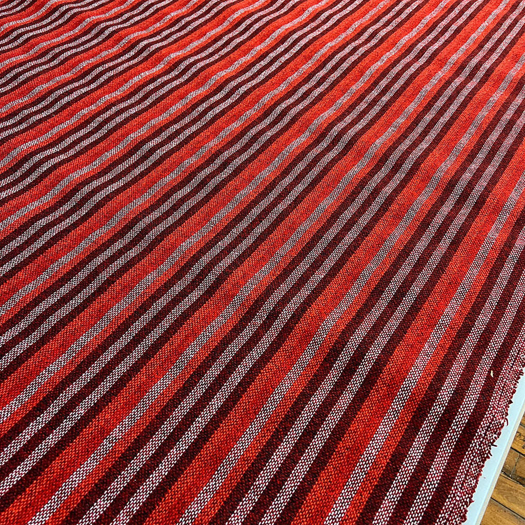 Southwest Style NOS Fabric - Red Stripe - Relicate Leather Automotive Interior Upholstery