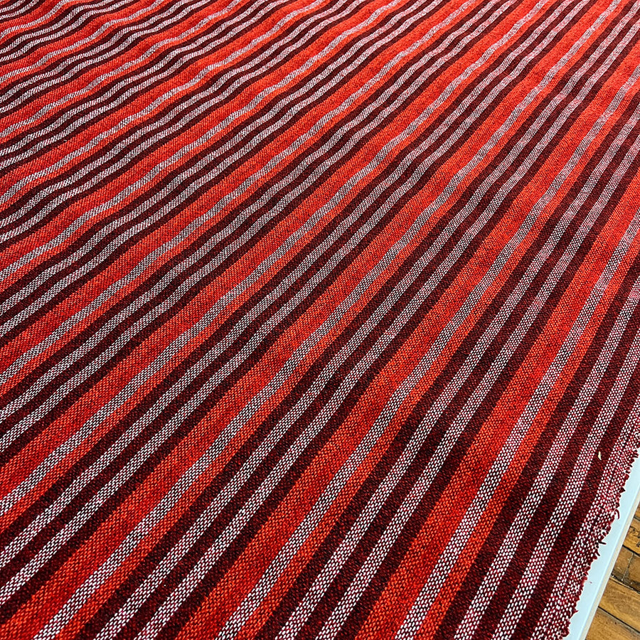 Southwest Style NOS Fabric - Red Stripe - Relicate Leather Automotive Interior Upholstery