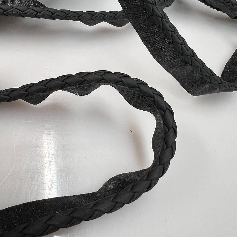 Braided Leather Piping - Black