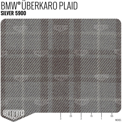 Plaid by the Linear Foot BMW Uberkaro - Silver 5900 - Linear Foot - Relicate Leather Automotive Interior Upholstery