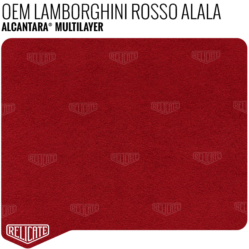 Alcantara Multilayer - Lamborghini Rosso Alala YARDAGE - Relicate Leather Automotive Interior Upholstery