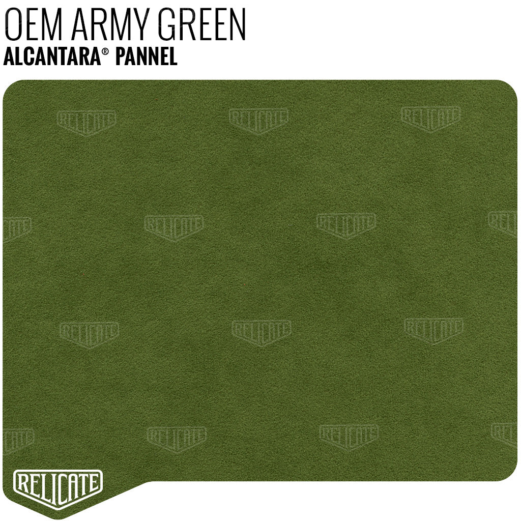 Alcantara Pannel - Army Green YARDAGE - Relicate Leather Automotive Interior Upholstery
