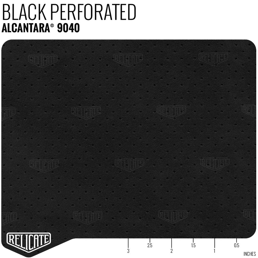 Alcantara Perforated - Black 9040 YARDAGE - Relicate Leather Automotive Interior Upholstery
