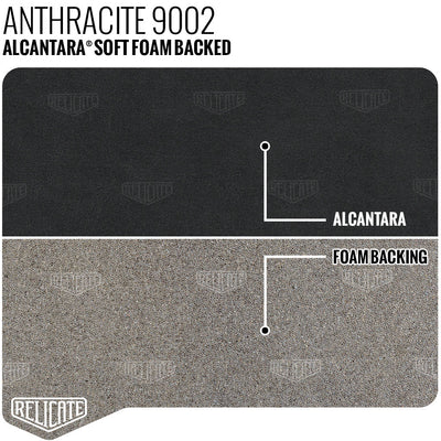Alcantara Soft Foam Backed Product / Anthracite 9002 - Relicate Leather Automotive Interior Upholstery