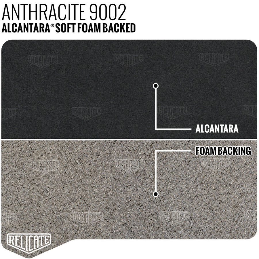 Alcantara Soft Foam Backed Product / Black 9040 - Relicate Leather Automotive Interior Upholstery