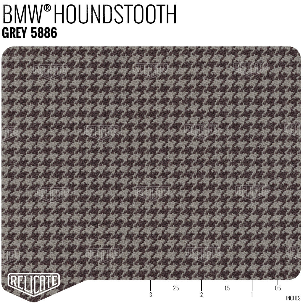 Houndstooth Fabric for BMW® - Grey Product / Grey - Relicate Leather Automotive Interior Upholstery