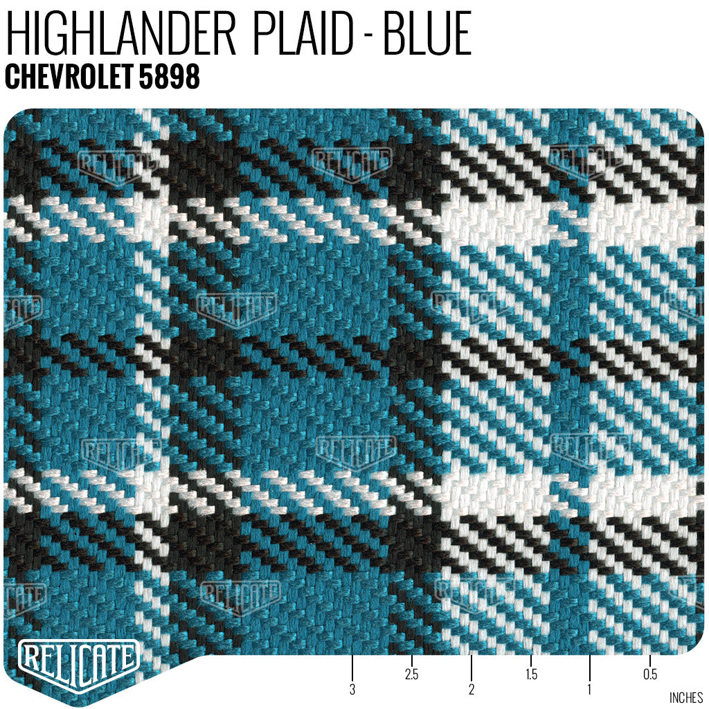 Chevrolet Highlander Plaid Seat Upholstery - Blue - Relicate Leather Automotive Interior Upholstery
