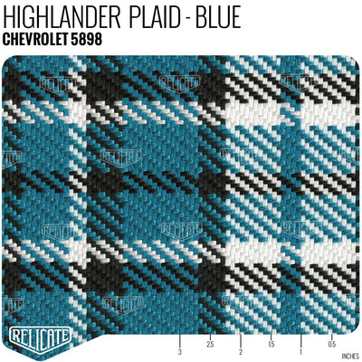Chevrolet Highlander Plaid Seat Upholstery - Blue  - Relicate Leather Automotive Interior Upholstery