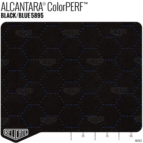 Alcantara Perforated - ColorPERF Black/Blue - Hex - Relicate