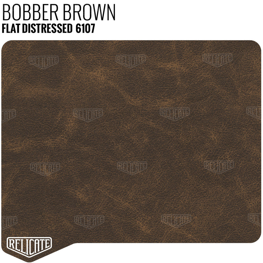 Flat Distressed Leather - Bobber Brown 6107 Full Hide - Relicate Leather Automotive Interior Upholstery