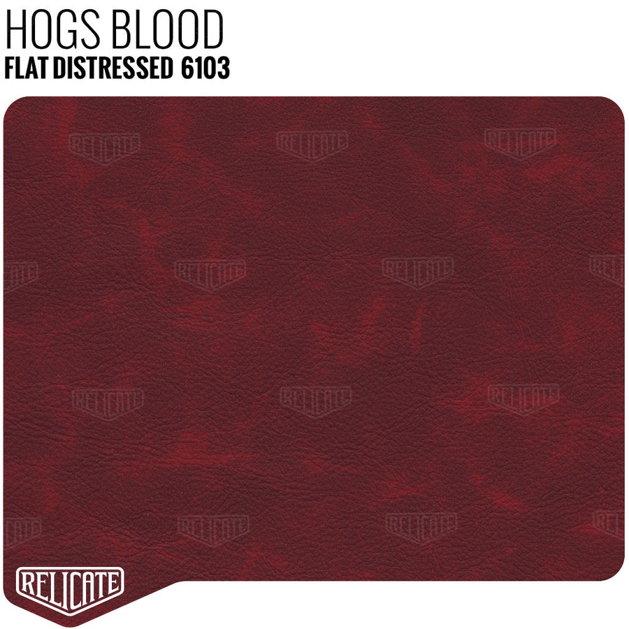 Flat Distressed Leather - Hogs Blood 6103 Full Hide - Relicate Leather Automotive Interior Upholstery
