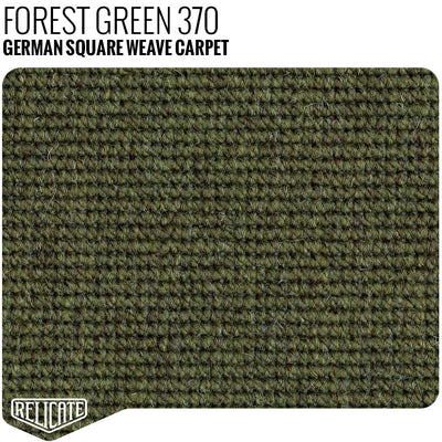 German Square Weave Carpet Remnants Forest Green - 16" x 71" - Relicate Leather Automotive Interior Upholstery