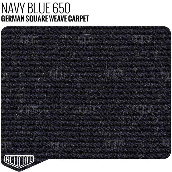 German Square Weave Carpet - Navy Blue 650 - Relicate