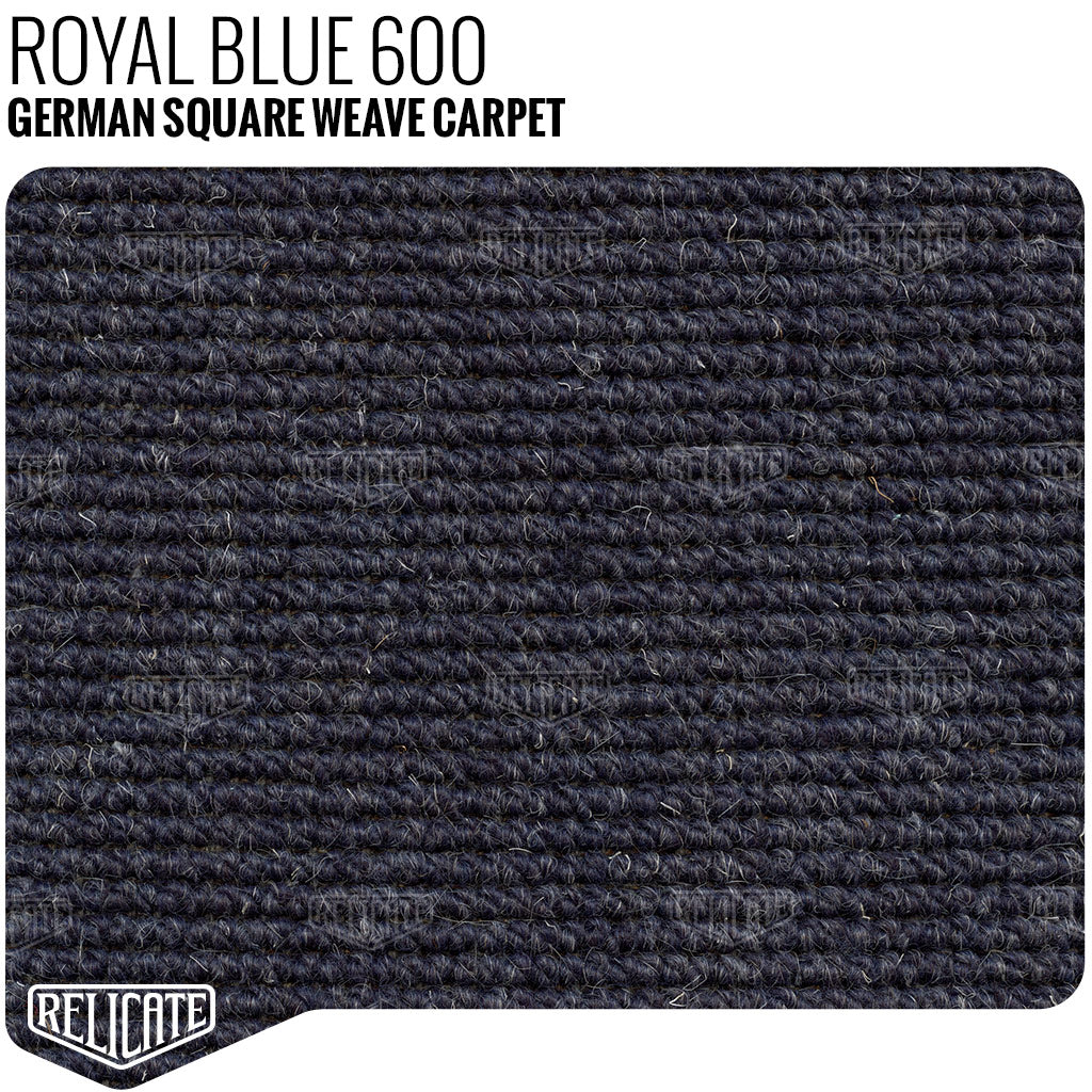 German Square Weave Carpet Remnants Royal Blue - 20" x 71" - Relicate Leather Automotive Interior Upholstery