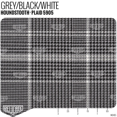 Houndstooth-Plaid Seat Fabric - Grey/Black/White Product / Grey/Black/White - Relicate Leather Automotive Interior Upholstery