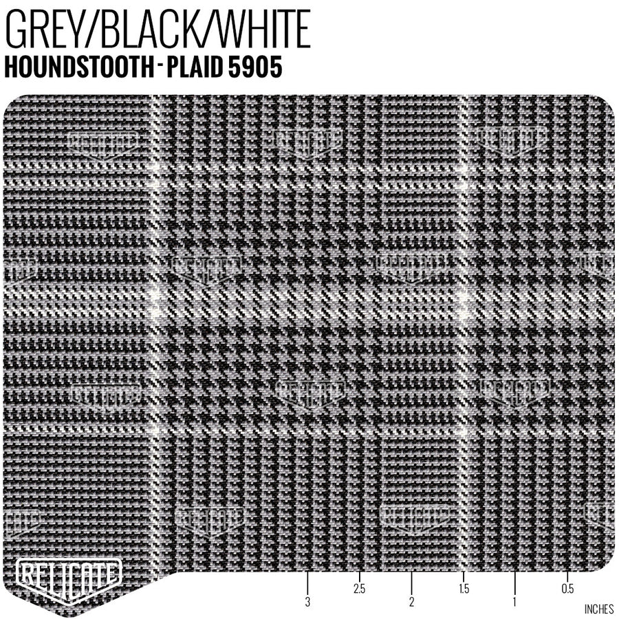 Houndstooth-Plaid Seat Fabric - Grey/Black/White