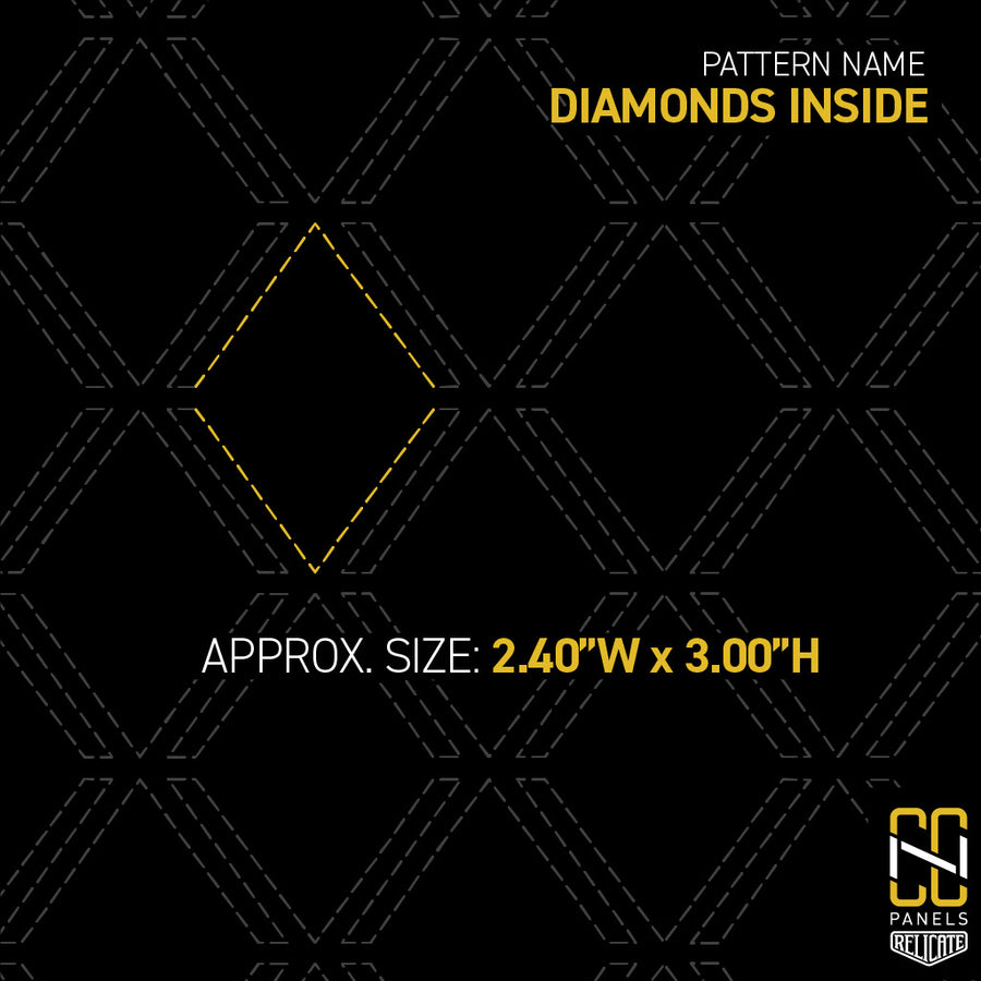 Diamonds Inside CNC Stitched Panel  - Relicate Leather Automotive Interior Upholstery
