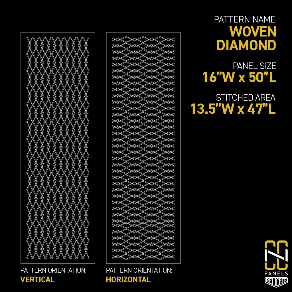 Woven Diamond CNC Stitched Panel  - Relicate Leather Automotive Interior Upholstery