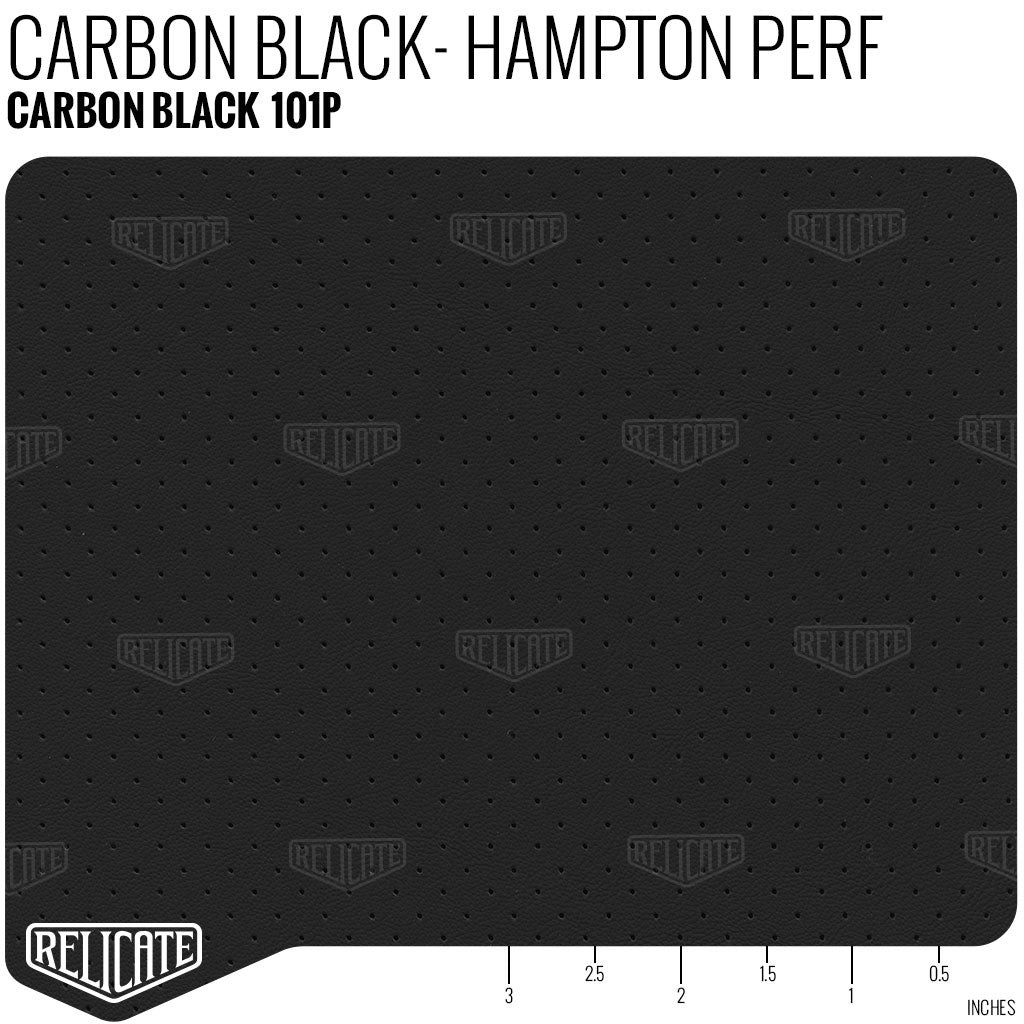 Carbon Black Perforated Leather Product / 1/4 Hide - Relicate Leather Automotive Interior Upholstery