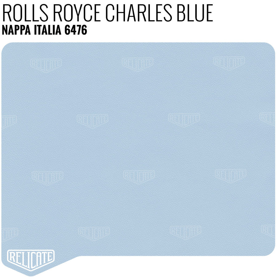 Rolls Royce Charles Blue Leather Sample - Relicate Leather Automotive Interior Upholstery
