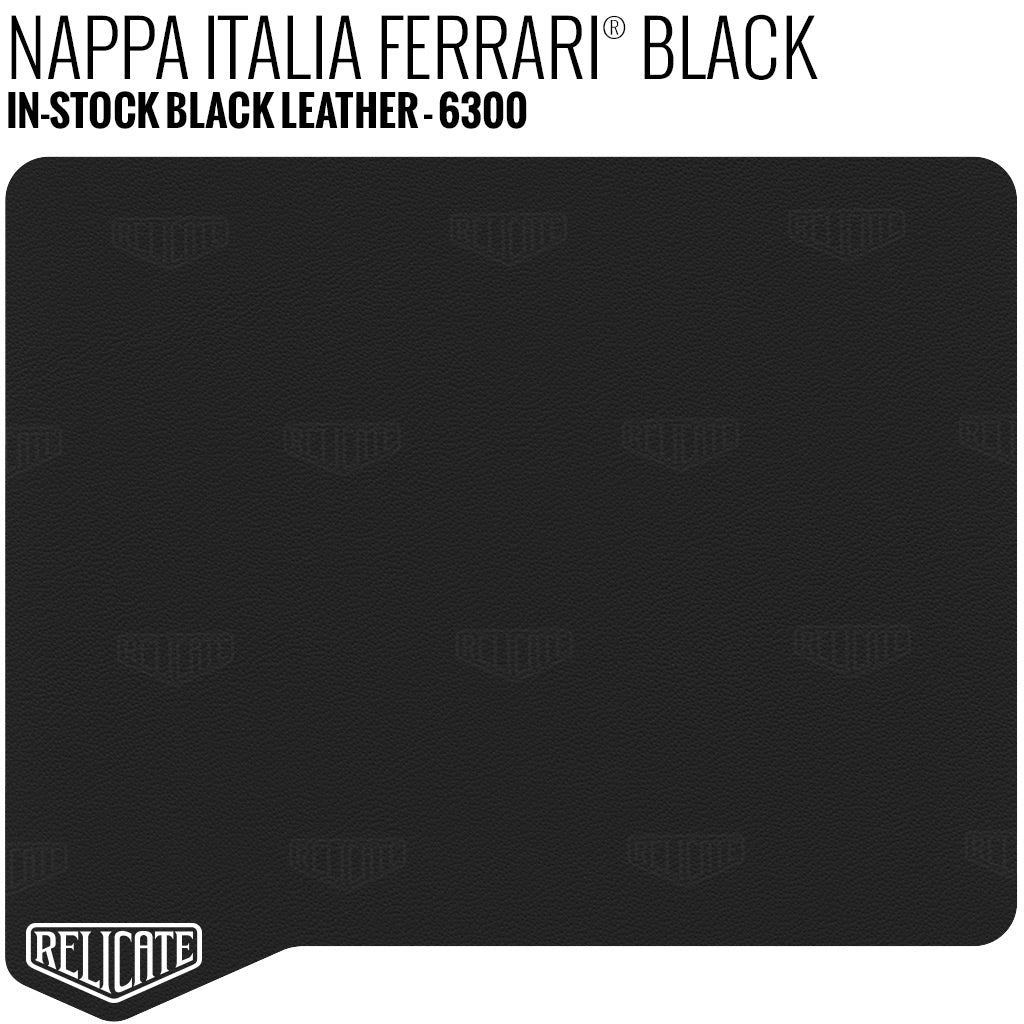 Nappa Italia Leather - Ferrari Black - 6300 Full Hide - Relicate Leather Automotive Interior Upholstery