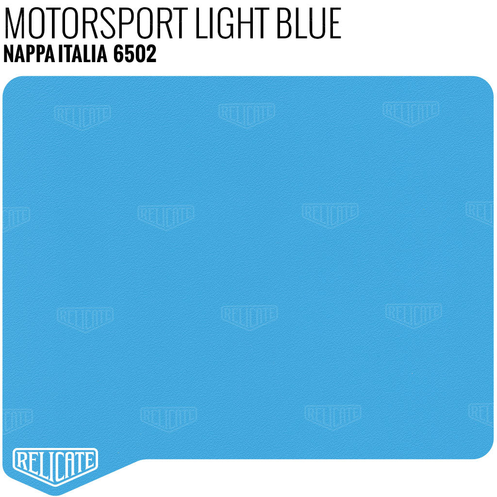 Motorsport Light Blue - 6502 Sample - Relicate Leather Automotive Interior Upholstery