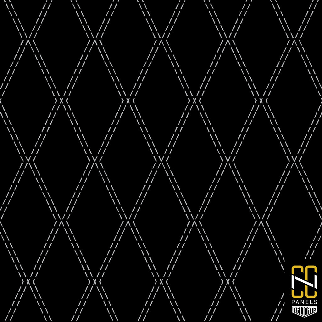 Twin Diamond CNC Stitched Panel  - Relicate Leather Automotive Interior Upholstery