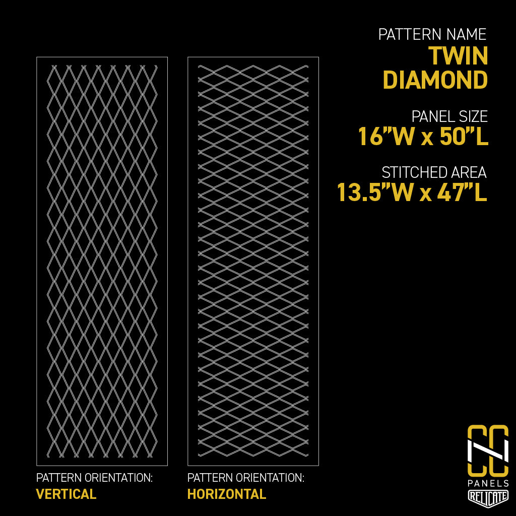 Twin Diamond CNC Stitched Panel  - Relicate Leather Automotive Interior Upholstery