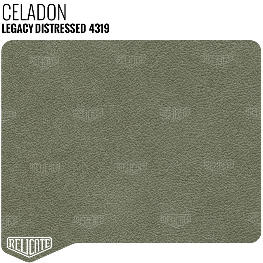 Legacy Distressed Leather - Celadon 4319 Sample - Relicate Leather Automotive Interior Upholstery