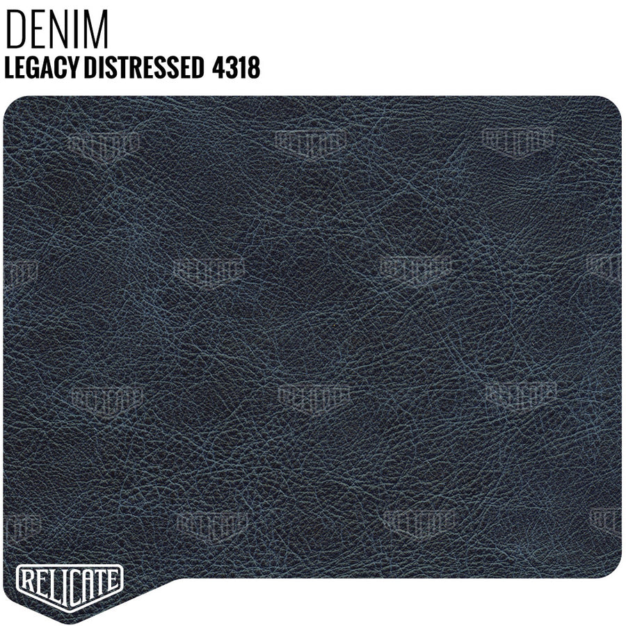 Legacy Distressed Leather - Denim 4318 Sample - Relicate Leather Automotive Interior Upholstery