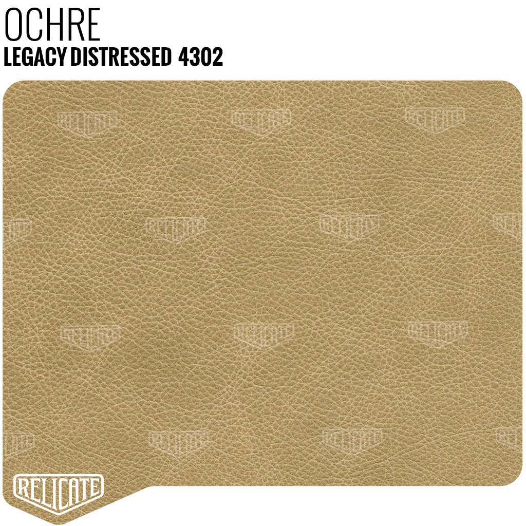 Legacy Distressed Leather - Ochre 4302 Sample - Relicate Leather Automotive Interior Upholstery
